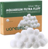 VORESTIC Filtra Fluff Aquarium Filtermateriaal Ø 32mm / 100 gr. – Filterballen voor Aquascaping – Filterwatten voor Aquarium Filter