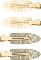 Haarclips Marmer - Beige - Geel - Goud