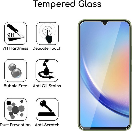 ebestStar - Verre Trempé x2 compatible avec Samsung Galaxy A34 5G, Vitre Protection, Film Anti Casse, Anti Rayures, Sans bulles