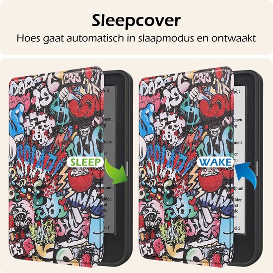 Hoesje Geschikt voor Kobo Clara BW Hoes Book Case - Hoes Geschikt voor Kobo Clara BW Hoesje Book Cover - Graffity van Hoesje  — afbeelding 5
