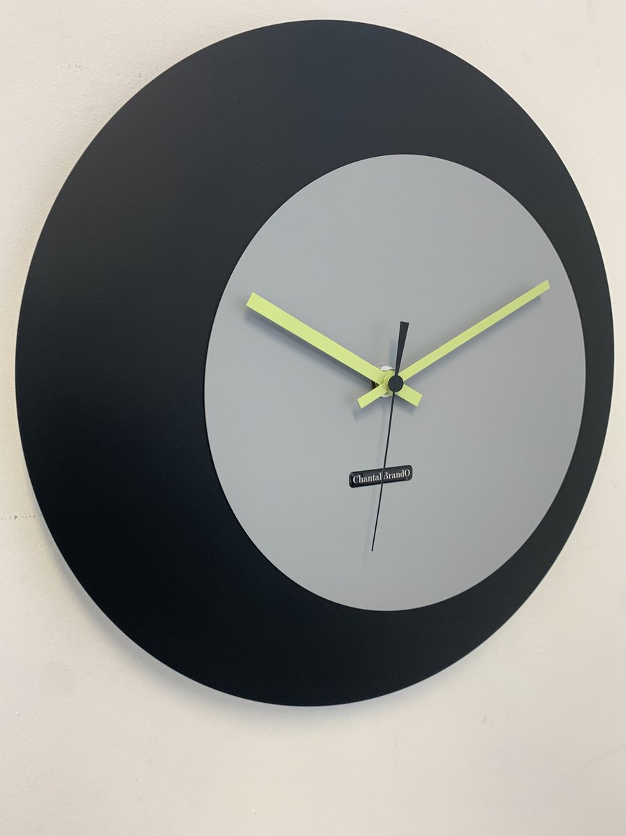 ChantalBrandO wandklok ECLIPS Zwart & Grijs Modern Design