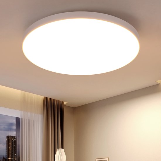 Goeco plafondlamp - 27 cm - Medium - LED - 24W - ronde - warm licht - 3000K - toepasbaar op slaapkamer, keuken, woonkamer, balkon, gang