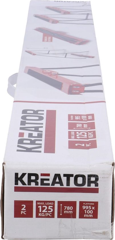 Kreator KRT671001 Schraag- opvouwbare -2 stuks - 125 kg/stuk