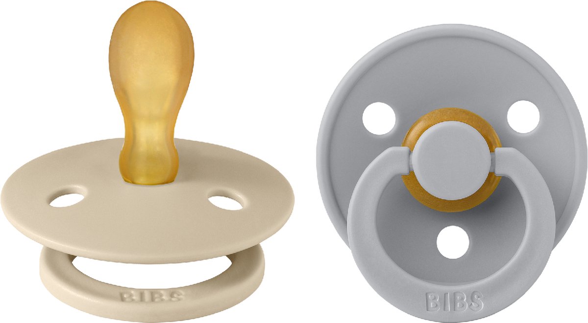 Goedkoopste BIBS - Colour Fopspeen - Symmetrisch - Maat 2 - Vanilla/Cloud - Duopack