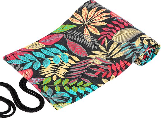 Somstyle Roletui - School Etui Voor 72 Potloden of Stiften - Pennenetui voor Jongens & Meisjes - Bos Bladeren Design