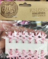 Mini wasknijpers met strikje - 12 stuks - babyshower - babyaccessoires - wasknijpers voor kaarten