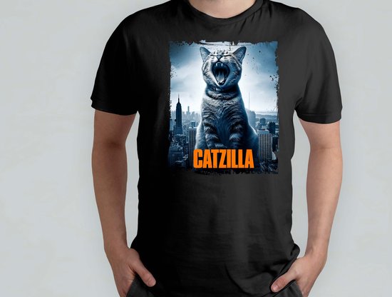 Catzilla - T Shirt - Cats - Gift - Cadeau - CatLovers - Meow - KittyLove - Katten - Kattenliefhebbers - Katjesliefde - Prrrfect