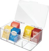 Theedoos - keukenorganizer voor thee koffie specerijen - praktisch met deksel en handvatten tea bag organizer