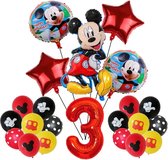 Mickey Mouse - Jomazo - Ballons en aluminium Mickey Mouse avec numéro 3 - Anniversaire Mickey Mouse - Anniversaire enfant - Mickey Mouse 3 ans - Ballon Mickey Mouse - Ballons Mickey Mouse - Fête des enfants Disney