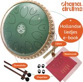 Ohana Drums® Handpan 36 cm Jade Groen – Tongue drum – Klankschaal – 15 noten - Handpan - Tong Drum - Klankschalen - Yoga Drum – Lotus Tong - Steeldrum - Muziektherapie