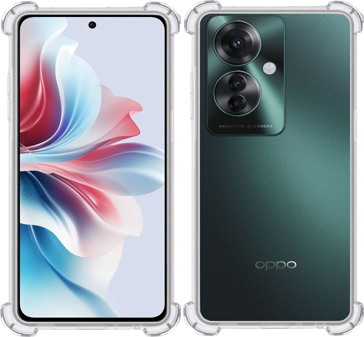 Geschikt voor OPPO Reno 11F - Hoesje - Shock Proof Case – Cover Transparant