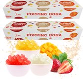 Bubble Tea Toppping | Popping Boba Fruit Pearls | JENI Popping Boba Combipack - 6 x 130g (Strawberry-Mango-Litchi)