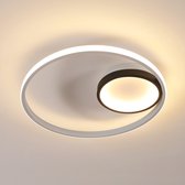 Delaveek-Ronde LED Plafondlamp - Zwart & Wit - 40*40*5cm - Warm 3000K - 40W - Aluminium