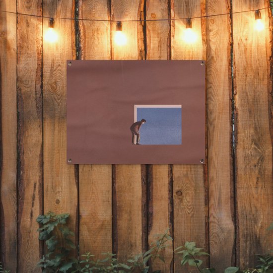 Tableau jardin Homme - Vintage - Design - 80x60 cm - Affiche jardin - Toile jardin - Affiche extérieur