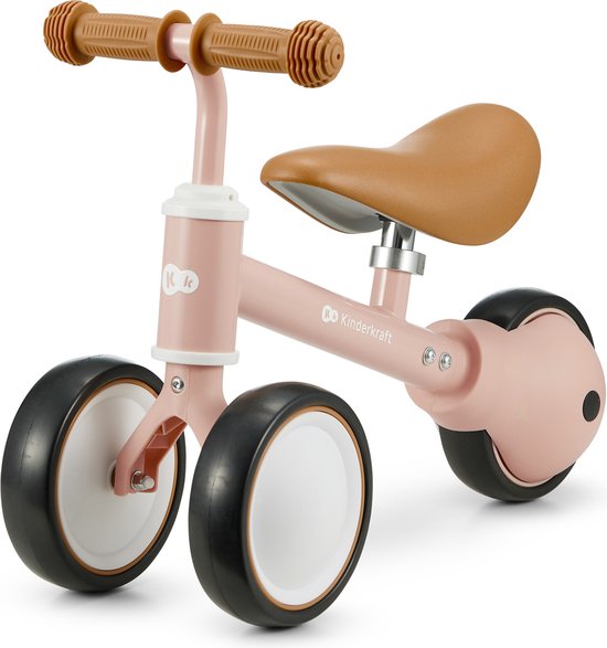 Foto: Kinderkraft cutie driewieler loopfiets vanaf 1 jaar lichtgewicht 1 8 kg verstelbaar zadel 26 28 cm eva schuim wielen antislip tpr handgrepen stalen frame compact en veilig blokkering van stuur lichtroze