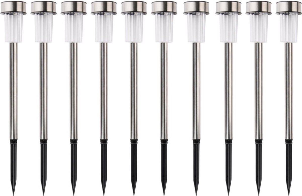Arti Casa Solar Tuinverlichting - Tuinfakkels 10 Stuks - Prikspot op Zonne Energie - IP44 Waterbestendig - Ø4,8x36,5cm