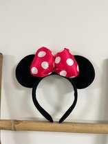 Diadeem-Minnie-diadeem muis oren-pink strik diadeem-haarbeugel muis-themafeest-verkleed accessoire-diadeem pink