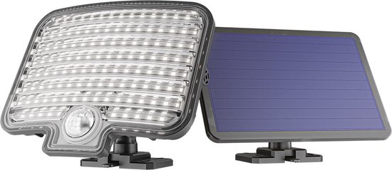 HOFTRONIC - Colby Solar schijnwerper en wandlamp buiten met bewegingssensor en schemerschakelaar - Los zonnepaneel - IP44 waterdicht - 120 LEDS - 600 Lumen