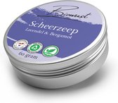 Biowust Scheerzeep Lavendel & Bergamot – voor Mannen & Vrouwen - Handgemaakt in Nederland – 100% Vegan – Palmolievrij – Plasticvrij – 60g