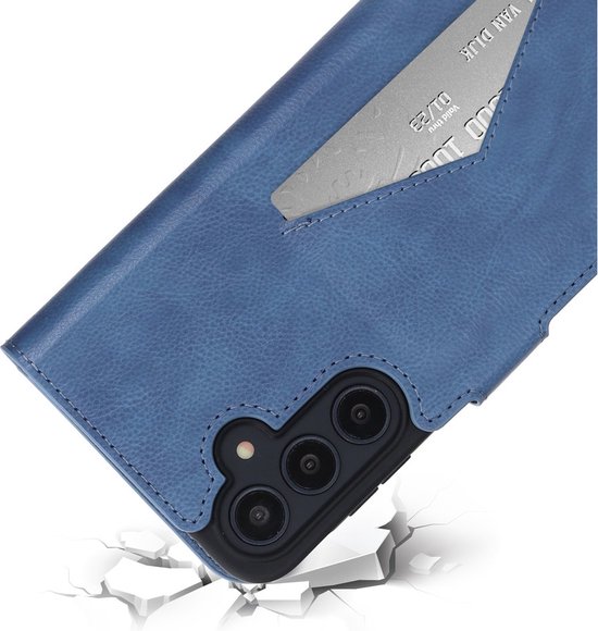 Mobiparts hoesje geschikt voor Samsung Galaxy A35 5G - Wallet/Boekhoesje - Eco Leer - Magneet Sluiting - Opberg vakken - Blauw