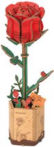 Robotime Red Rose TW042 - Rode Roos - Knutselen - DIY - Houten bouwpakket - Volwassenen - Bloemen - Creatief