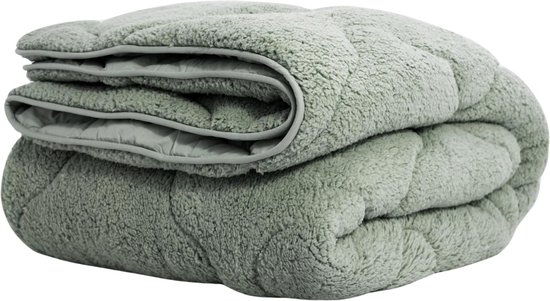 Sleeps Teddy Dekbed Groen 140x200 cm - Dekbed zonder overtrek - Bedsprei - Wasbare Dekbed