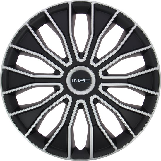 WRC Wieldoppen 13 inch - zwart/zilver - 4st