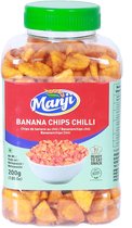 Manji - Gesneden Bananen Chips Chili - 3x 200 g