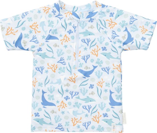 Little Dutch Ocean Dreams - Zwem t-shirt - Gerecycled polyester - Blauw - Maat 74/80