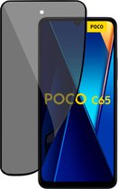 Privé Screenprotector geschikt voor Poco C65 Screenprotector - Privacy Beschermglas - Privacy Proteqt+