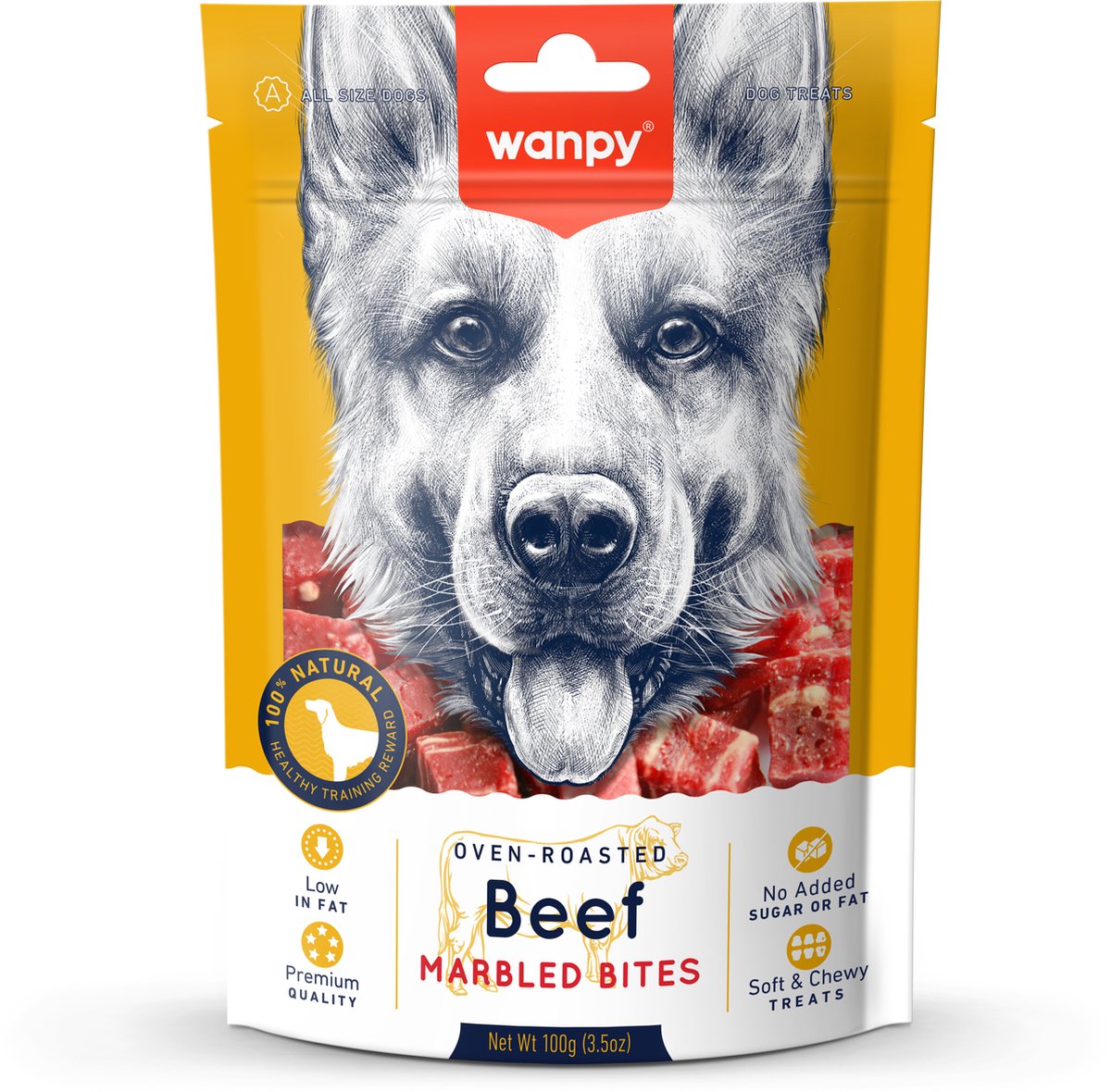 Wanpy - Ovengeroosterde Rundvlees snacks - 3x100 gram