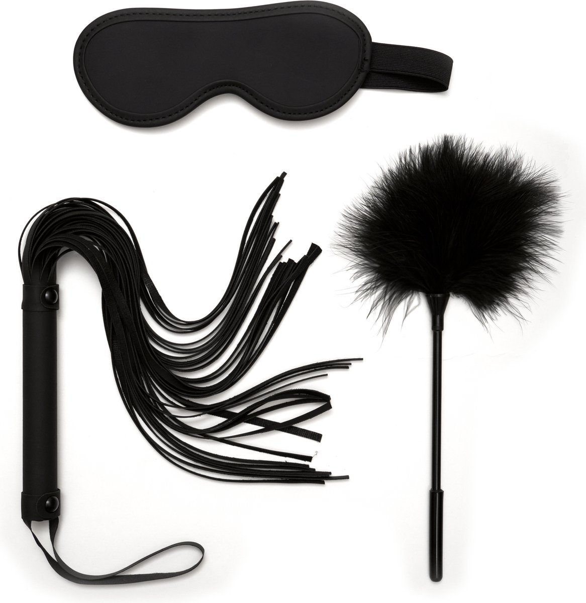 Goedkoopste Flex BDSM Kit 2 (3stk.) - Kietelaar - Flogger - Masker Flex Bondage - BDSM - Koppels - Seksspeeltjes - Moederdag cadeau - Vaderdag cadeau