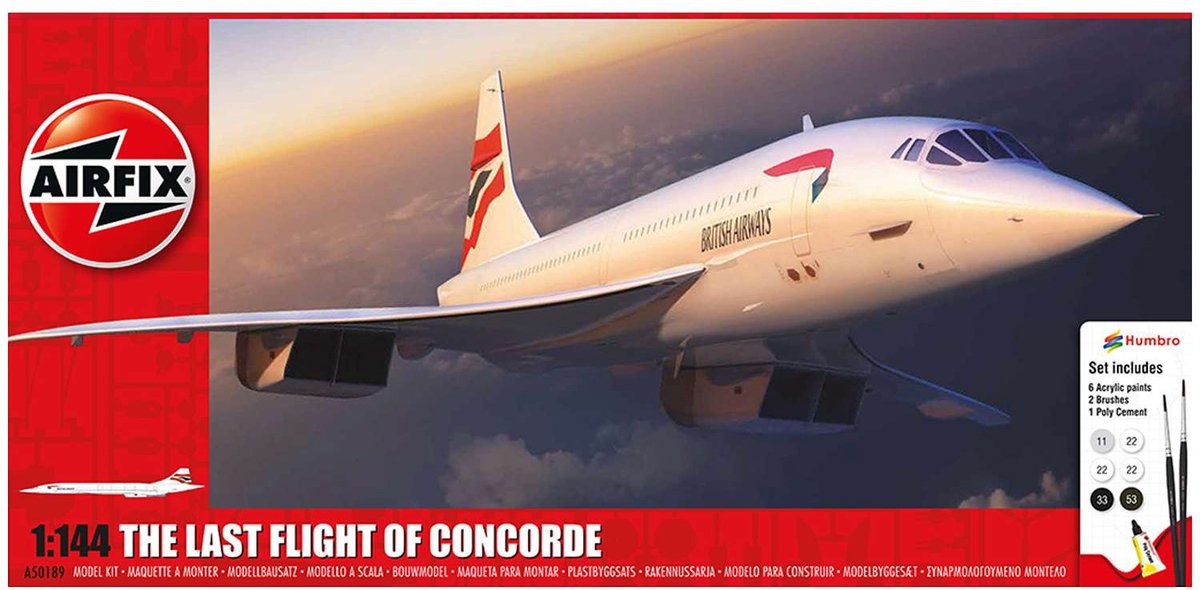 Airfix Modelbouwpakket Militaire voertuigen - 50189 Concorde Plane - Gift Set Plastic - 1:144 - Modelbouw