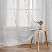 Transparante raamgordijnen, glad, Panelen, Raamvitrage, Gordijnen, Elegante behandeling voor Slaapkamer, Woonkamer,140 x 260 cm Grey