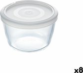 Ronde Lunchtrommel met Deksel Pyrex Cook&freeze 600 ml 12 x 12 x 9 cm Transparant Glas Siliconen (8 Stuks)