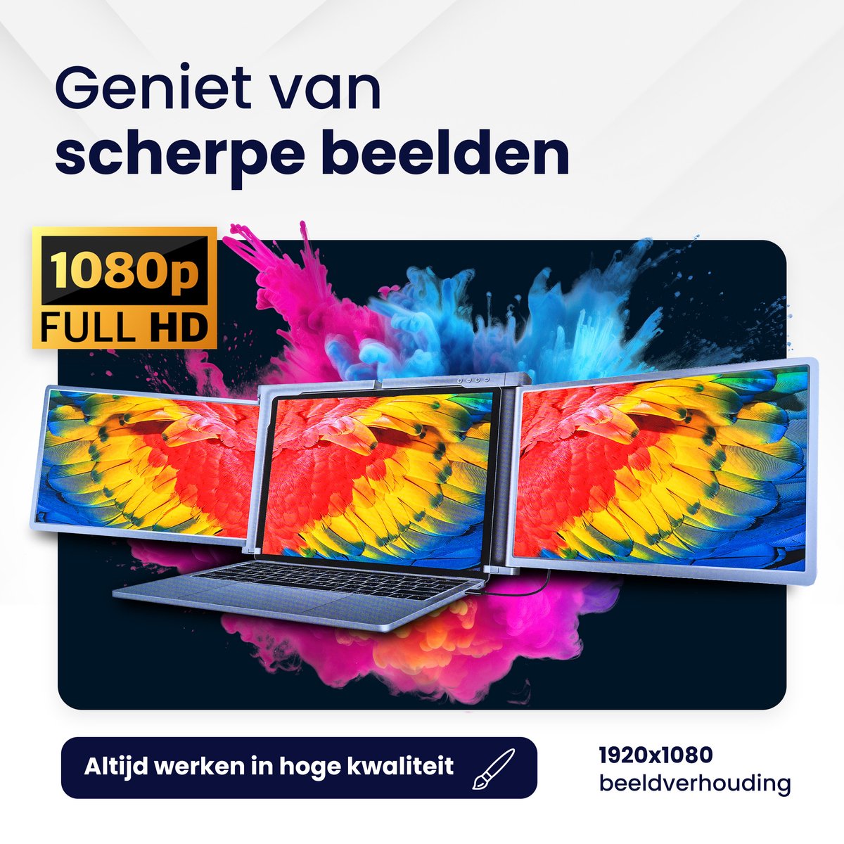 Ulrhzar Draagbare monitor, 17,3 inch, 1600 x 900 display, 60 Hz, USBC, Travel HDMI-monitor met luidsprekers, voor laptop, pc, telefoon, PS4/5, draagbare monitor