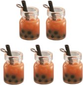 Sieraden Maken | Set 5 Hangers Bubble Milk Tea | Bedels