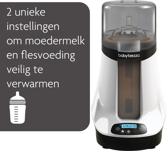 Baby Brezza - Slimme en veilige flessenwarmer + Bluetooth - met uniek moedermelk programma