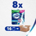 8 x Edet Superior keukenpapier, 2 rollen. Toont 16 rollen in een kartonnen doos.