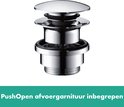 Verchroomd PushOpen afvoergarnituur, inclusief.