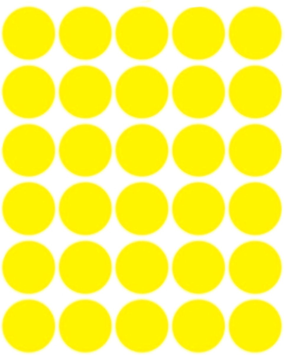 Ronde etiketten - GEEL - 150 stuks - MULTIPLAZA - stickers - 2cm - 20mm - markeren - ordenen - archiveren - universeel - knutselen - hobby - kantoor