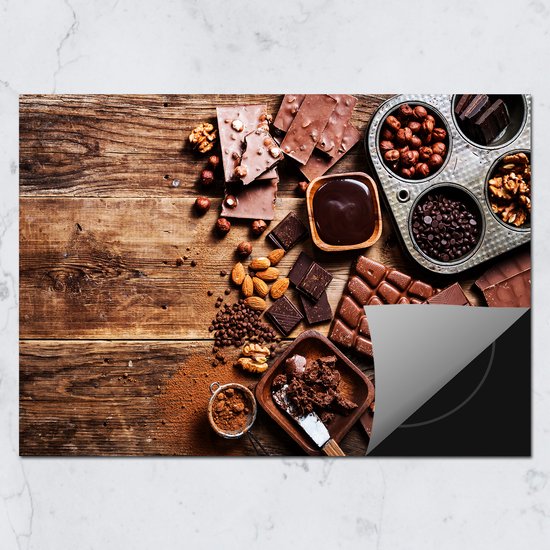Inductie Beschermer 60x52 cm - Chocolade Tafel - Tafelen - Kookplaataccessoires - Afdekplaat voor kookplaat - Anti slip mat - Keuken decoratie - Inductiemat - Beschermmat voor fornuis