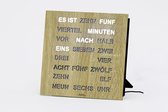 AMS tafelklok 1234 woordklok 20x20cm met Duitse tekst