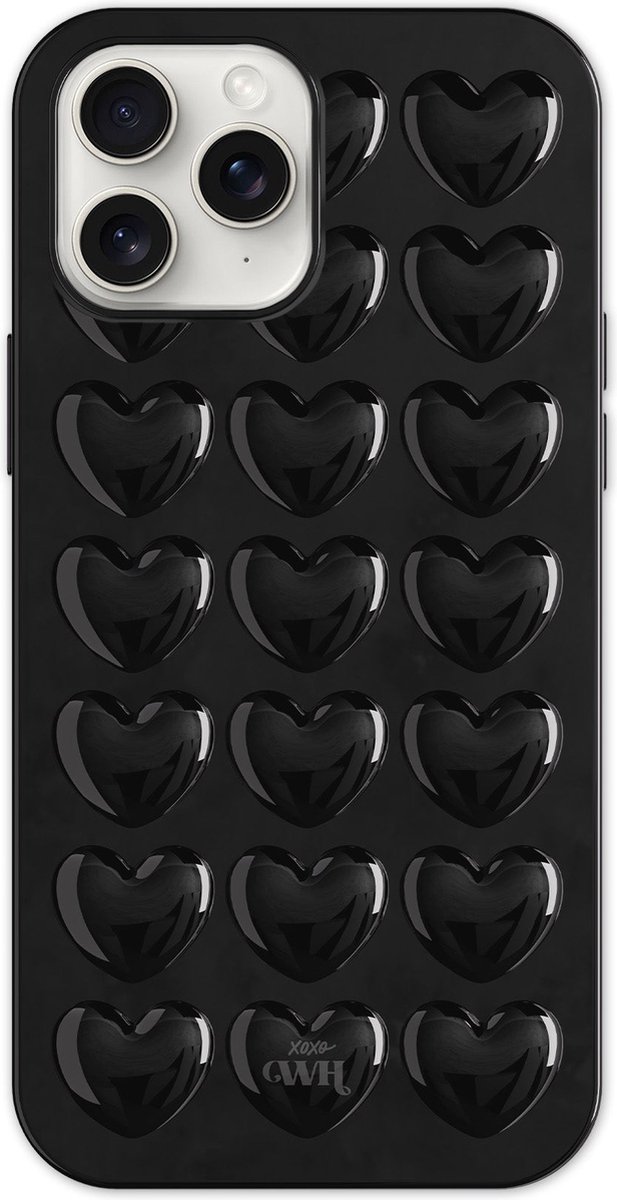 xoxo Wildhearts Heartbreaker Black telefoonhoesje - Geschikt voor iPhone 11 Pro Max - Heart case - Hoesje met hartjes patroon - Case met hart - verstevigde backcover - Zwart