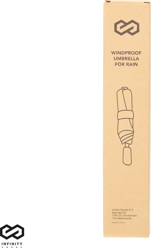 Infinity Goods Stormparaplu - Paraplu - 140 km/u - Reflecterend - Ø 107 cm - Automatisch Uitklapbaar - Beschermhoes - Zwart