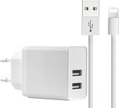 Chargeur USB 2 ports + câble iPhone - 1 mètre - Convient pour iPhone - Adaptateur