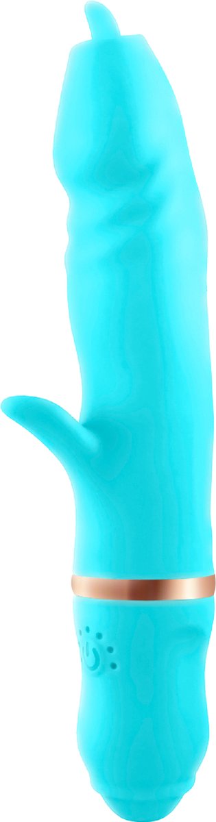 Goedkoopste Cupitoys® Tarzan vibrator met tong - 22,7cm - Blauw - 7 standen - Vibrators voor vrouwen en mannen - Sex toys voor vrouwen en mannen