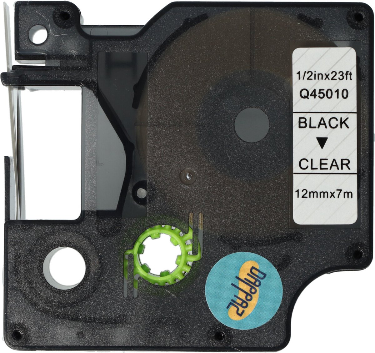 Dappaz - 4 stuks Dymo Plastic Labels D1 45010 Compatible - Zwart op Transparant - Geschikt voor Dymo LabelManager - 12 mm x 7 m - S0720500 Label Tape