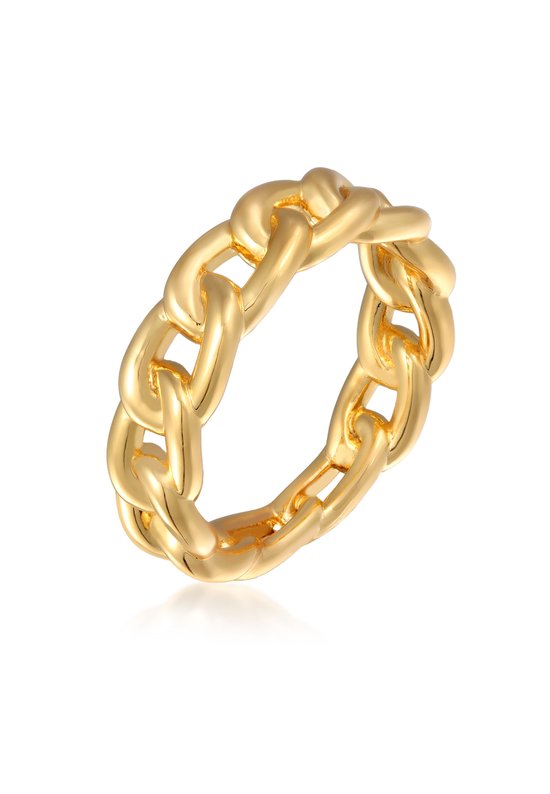 Elli Dames Ring Dames Band Schakels Kettingoptiek Trend Goudkleurig