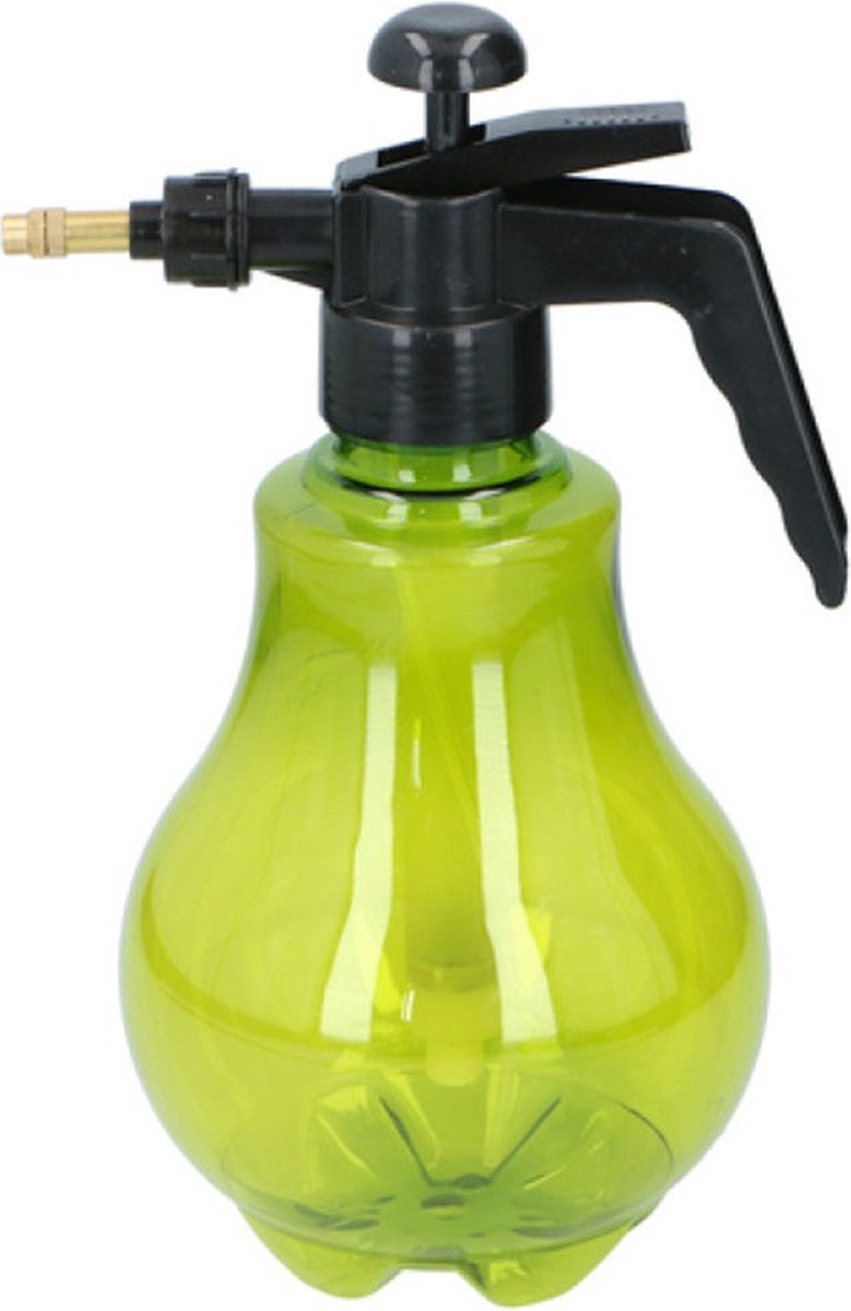 Kinzo Plantenspuit met hoge druk sproeier sproeikop kunststof 1.4 liter zwart groen Waterverstuiver